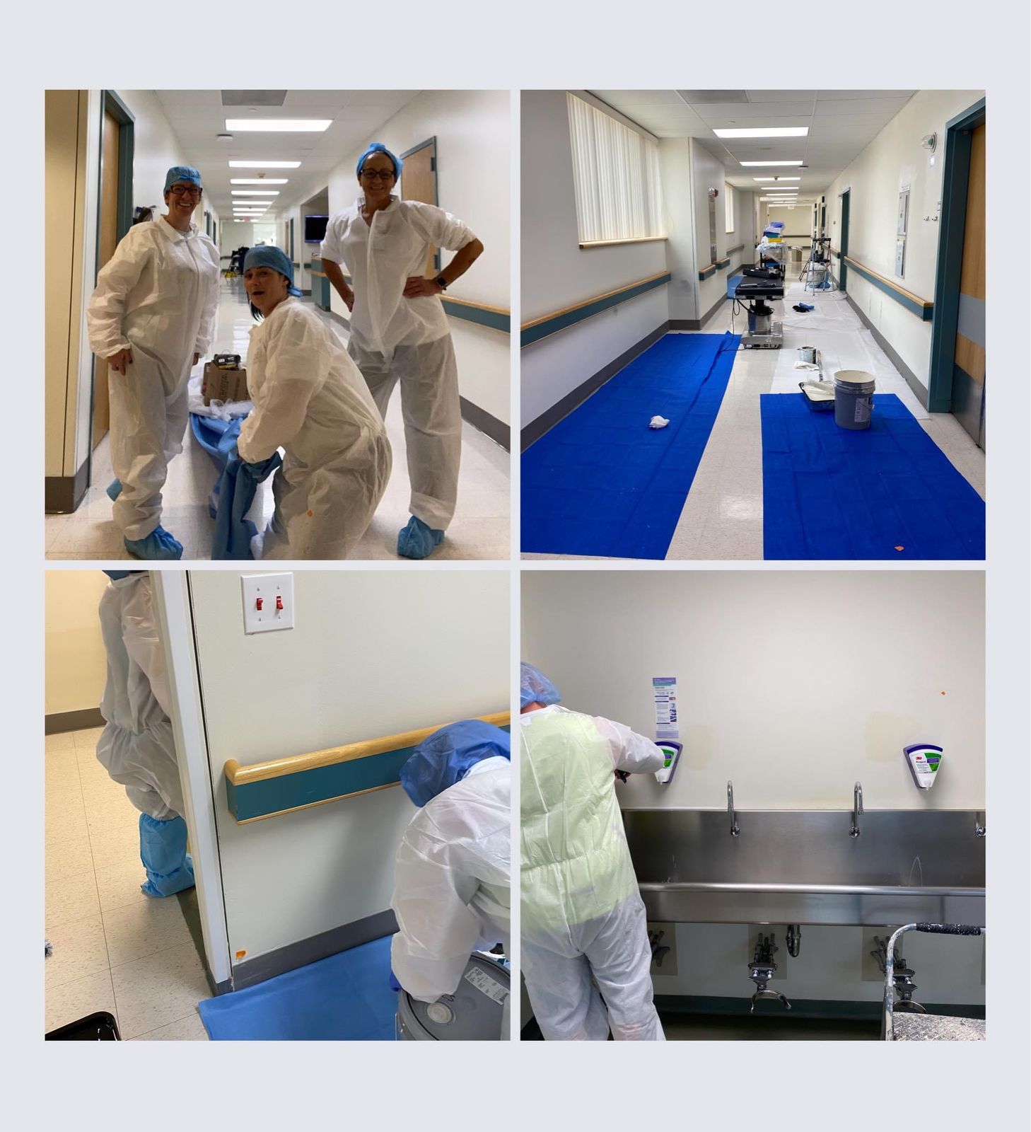 The KACE Painting crew working in a healthcare facility